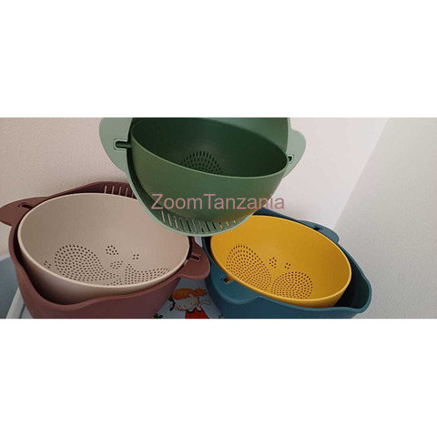 Drain Basket Bowl 2 in 1 Vegetable Fruit Washing Rotating - 3/4