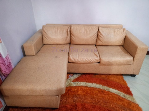 Sofa la Leather la shape ya L