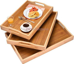 Quality 3piece 4angle bamboo tray