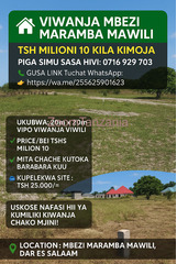 VIWANJA MBEZI MARAMBA MAWILI  20KWA20 MILION 10