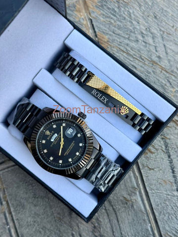 Black Rolex Watch With Bracelet Men's Set - 1/6