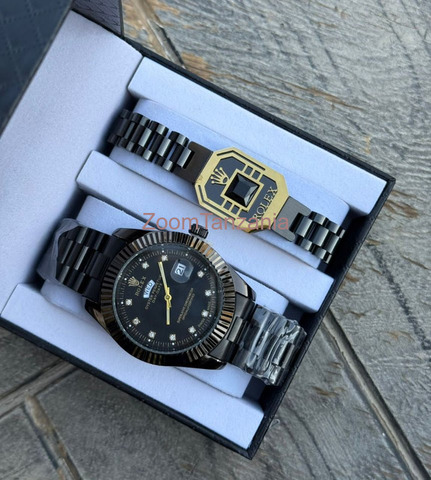 Black Rolex Watch With Bracelet Men's Set - 2/6