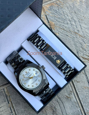Black Rolex Watch With Bracelet Men's Set - 3/6