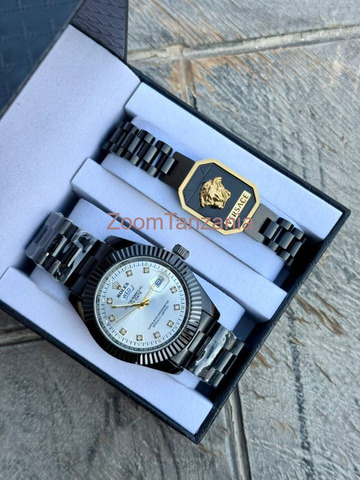 Black Rolex Watch With Bracelet Men's Set - 4/6