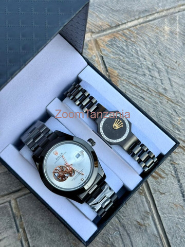 Black Rolex Watch With Bracelet Men's Set - 5/6