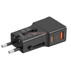 TotuLife Travel Adapter 25W, EU/US/UK/AU Black