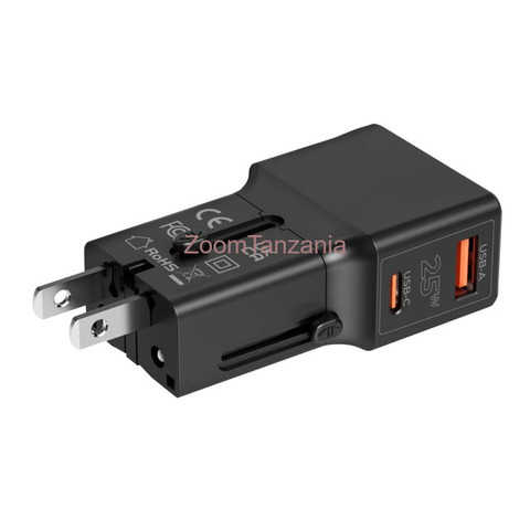 TotuLife Travel Adapter 25W, EU/US/UK/AU Black - 4/6