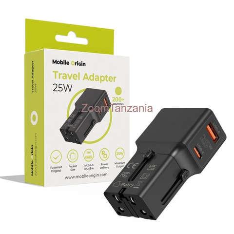 TotuLife Travel Adapter 25W, EU/US/UK/AU Black - 6/6
