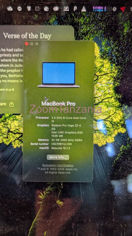 MacBook Pro 2019 Core i9, RAM 32GB, SSD 1TB, Radeon Pro Vega 20 - 5/6